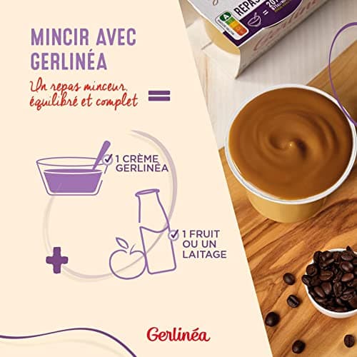 Gerlinéa - Coupelle Crème Repas Minceur - Substitut de Repas Complet et Rapide - Saveur : Café - 178060, lot de 3x210g