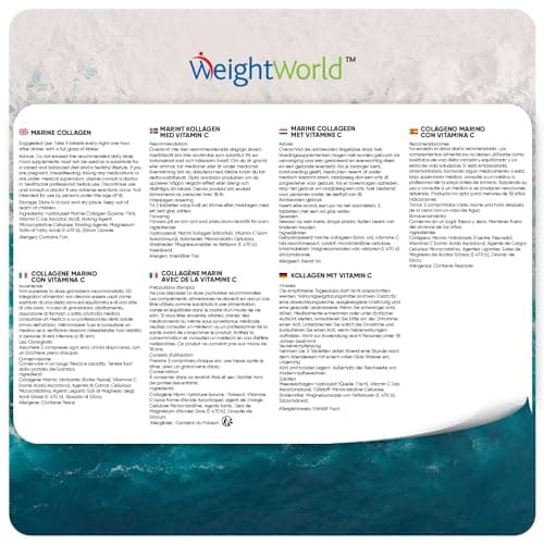 COLLAGENE MARIN Type 1-3 + Vitamine C 180 Comprimés Purs & Naturels - Alternative aux Gellules Collagène Marin Hydrolysé - 1836mg Collagène & Vitamine C - Hydratation de la Peau, Os & Articulations