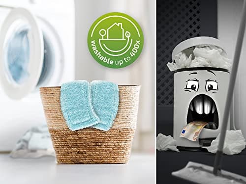 Leifheit Lave-sol Profi XL super soft manche en acier 146 cm, Balai microfibre housse super douce, Balai à plat 360°, Accessoire ménage idéal pour parquet, stratifié, pack écologique, Click-system