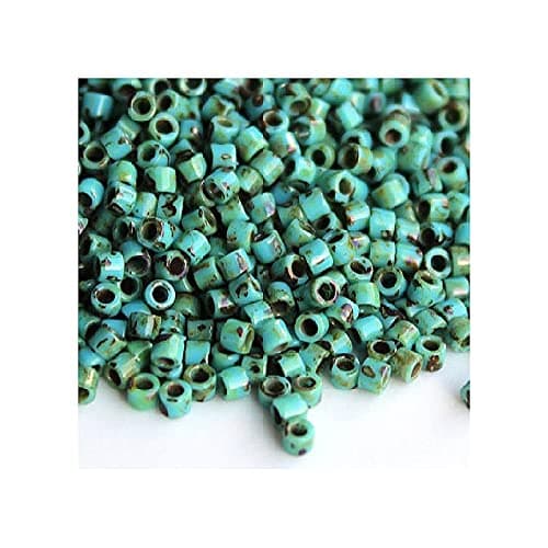 5 g Miyuki Delica Rocailles Seed Beads, 11/0 (1.6 mm) Turquoise Blue Picasso (Miyuki Delica Rocailles Perles de graines Rocailles Turquoise bleu picasso)