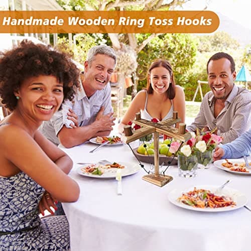 Jeu de Lancer d'anneaux pour Adultes 4 Joueurs ZAKVOP TIK Tok Jouet Crochet et Jeu de Lancer d'anneaux, Hooks Ring Toss Game Jeu interactif Rapide pourfFête à la Maison