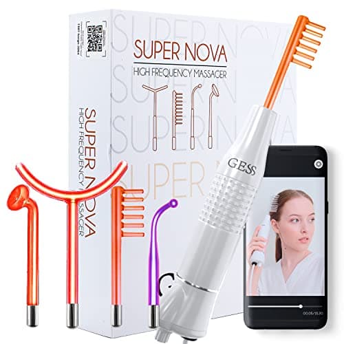 GESS Darsonval SuperNova Appareil à haute fréquence, 4 tubes, thérapie micro-courante, élimination des rides, anti-âge, la peau, cheveux corps visage