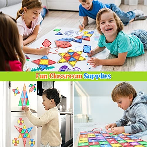 Tuiles magnétiques Jouets pour Enfants Jouets magnétiques pour Tout-Petits Blocs magnétiques Jouets de Construction Jouets Montessori d'apprentissage