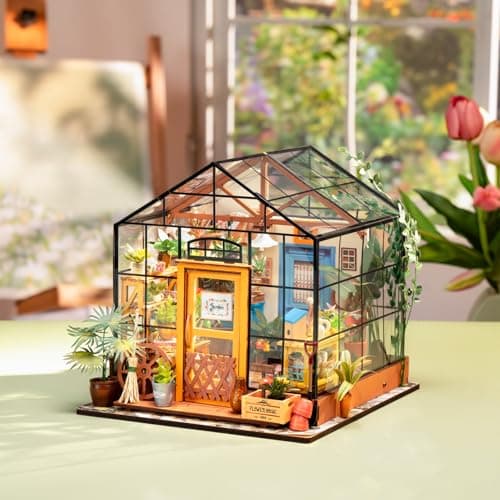Rolife Maison Miniature à Construire Maquette en Bois Échelle 1:24 avec Lumière LED Bricolage Kit DIY Adulte Enfant Décoration de Maison de Poupée de Bibliothèque Puzzle 3D Diorama Idée Cadeau