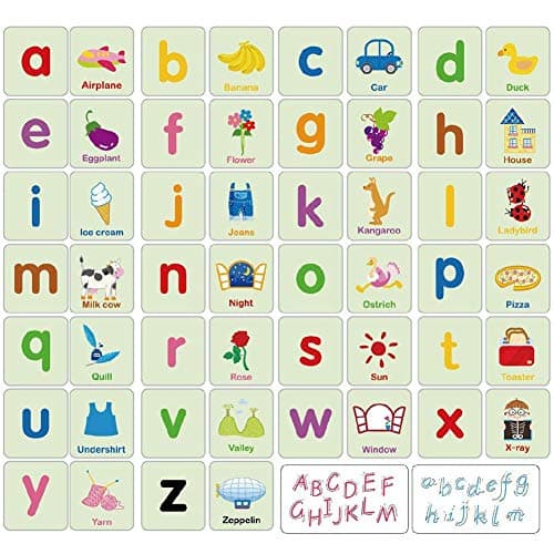 NATHA Cartes Flash Cartes d'apprentissage de Puzzle Alphabet, Matching Puzzle Apprentissage precoce d'apprentissage cognitif Boite de Rangement mentale Alphabet