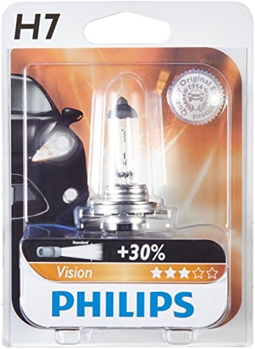 Philips Vision H7 Ampoule De Phare Avant, plus 30% De Luminosité, Blister De 1