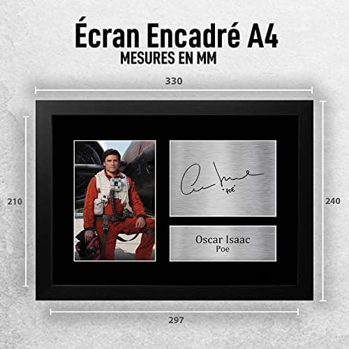 HWC Trading FR A4 Oscar Isaac Star Wars Poe Cadeaux Imprimé Signé Autographe Photo pour les fans de cinéma - A4 Encadré