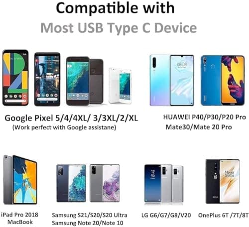 Ecouteurs USB Type C,Intra Auriculaires Casque avec Micro (Hi-Res) et contrôle du Volume pour iPhone,iPad Pro,Samsung,Xiaomi,Huawei,OnePlus,Google Pixel 4 et Autres périphériques d'interface de Type C