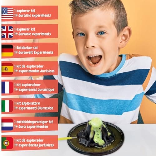 Science4you Explorateur de Jurassic World - Jeu Dinosaure + Kit Science, Jouet de Dinosaure avec 24+ Expériences pour Enfants, Cadeau pour Garçon et Fille 4 5 6+ Ans