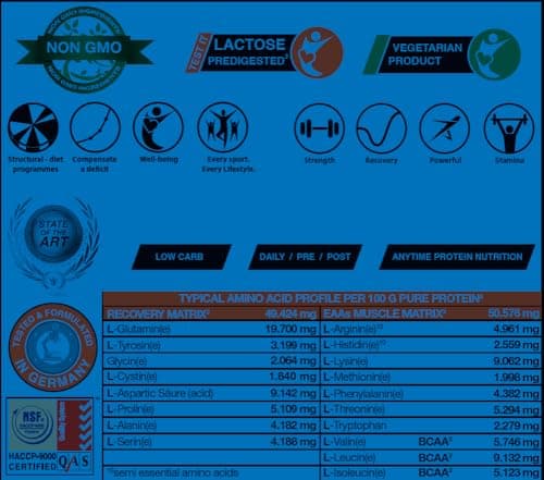 Poudre de protéines de lactosérum de ALPHAPOWER FOOD pour le développement musculaire I Poudre de protéines de lactosérum de préférence issue de pâturage et d'origine régionale avec une excellente