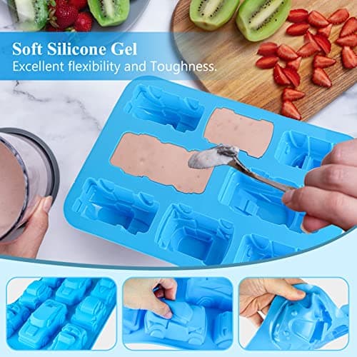 JasCherry Moule en silicone Pour Muffins, Cupcake, Chocolat, Pudding Et Gelée - Cartoon voiture