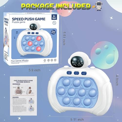 Lesipee Quick Push Game, Fidget Toys Pro, Pop Électronique, Jeu Portable, Manette de Jeu Rapide, Jouet Anti-Stress, Cadeau de d'anniversaire pour garçons, Filles, Enfants et Adolescents