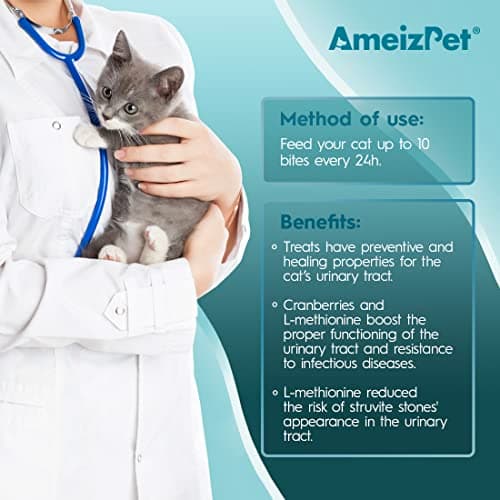 AmeizPet Friandises pour Chat Voies Urinaires - Biscuits Croustillants pour Chat Complément Alimentaire 65 g (2.3 oz)