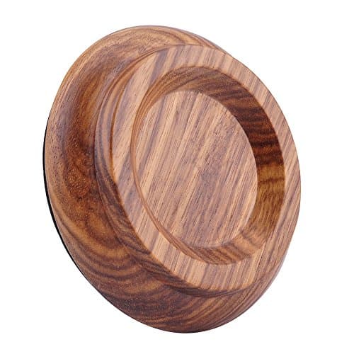 KingPoint Lot de 4 coupelles en bois dur - Tampons de protection pour pieds de meuble Bois de zèbre.
