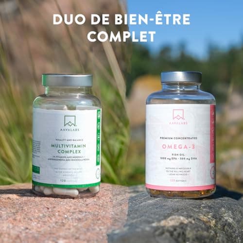 Multivitamines et Minéraux -13 Vitamines Adultes dont Vitamine A B C D E K, Ashwagandha, Rhodiola Rosea, 11minéraux dont Magnesium, Zinc - Complement Alimentaire Multivitamines Homme Femme 120Capsules