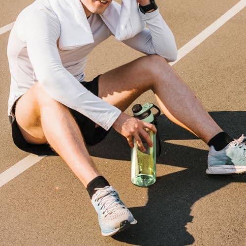 Fjbottle Bouteille d'eau 1,2L avec Couvercle Magnétique, Grande Gourde d'eau sans BPA, Bouteille de Boisson Étanche pour Gym, Demi-Gallon Bouteille d'eau pour Fitness, Sports,