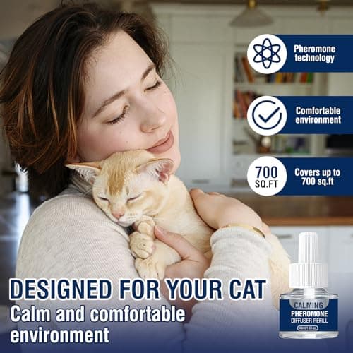 Pheromones Chat PhéRomones Pheromone Calmant Diffuseur Anti Stress Apaisant Prise pour Apaiser Chats Conflit FéLines Relaxantes Calmantes Agité Stressé 6 * 48ml Recharges Insipide