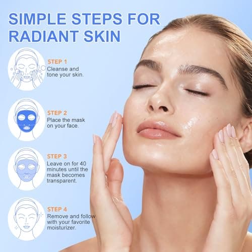 Lot de 6 masques de collagène bio pour la nuit, anti-âge, anti-rides, masque facial anti-rides, masque de nuit hydratant