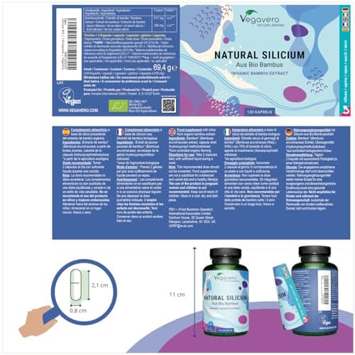 Silicium Organique Vegavero® | 100% BIO & NATUREL - Extrait de Bambou | Sans Additifs | 120 gélules de 150 mg | VEGAN