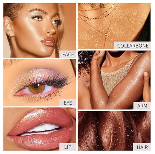 Spray Paillette Corps,MKNZOME 2 pièces Paillettes Visage Paillette Cheveux Imperméable Body Glitter Spray Maquillage Paillettes Femme pour Visage Cheveux Ongles Festival Fête