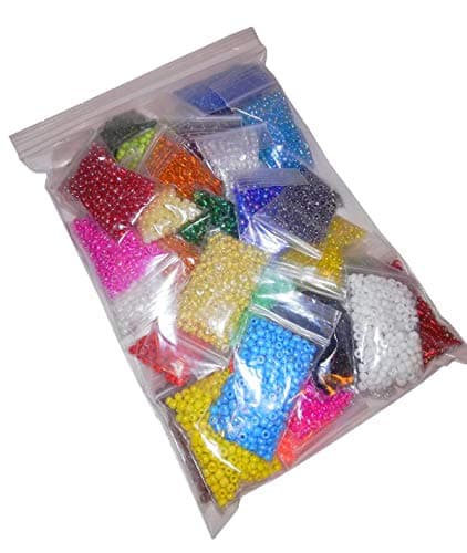 Lot de 8 000 perles de rocaille rondes en verre 600 g 4 mm 30 couleurs NO6 Perles de rocaille Z21
