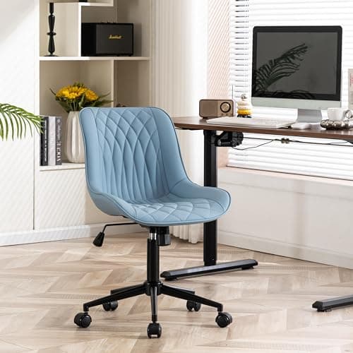YOUNIKE Chaise Bureau, Fauteuil de Bureau Ergonomique en Cuir PU, Chaise Pivotante Réglable en Hauteur, Chaise Gaming Capacité jusqu'à 136 kg, Chaise de Bureau avec Dossier et roulettes, Bleu