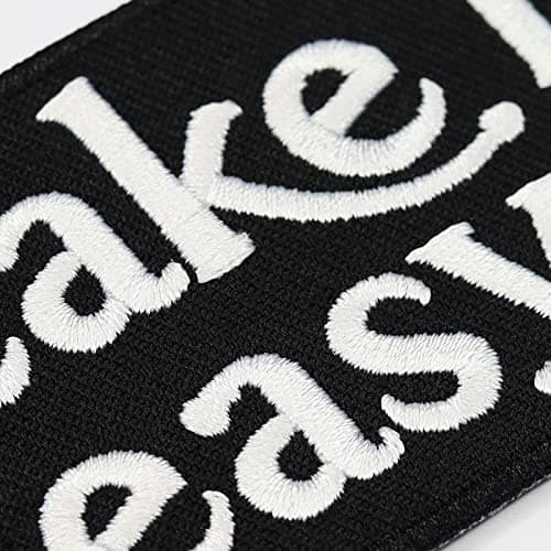 Écusson amusant "take it easy" Écusson en jean à coudre/à repasser | Écusson Biker pour tous les tissus | Réparation de vêtements Sticker Appliqué en tissu 75x75mm