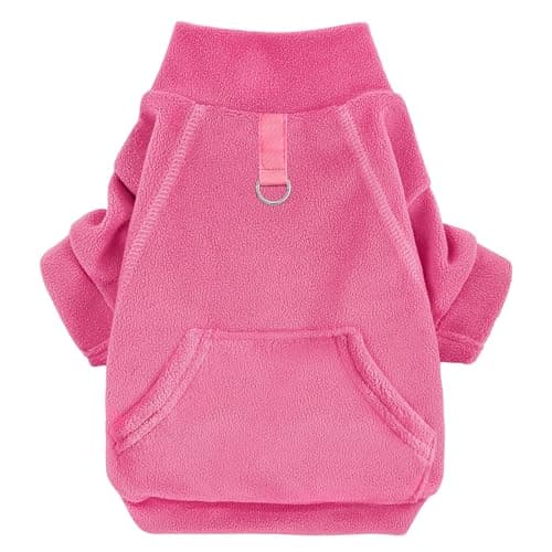 Mosucoirl Pull Chien Hoodie Animaux de Compagnie Manteau Chaud Coton Sweat Shirt Vêtements pour Chiens avec Poches Chien Pull pour Chiens Body (Les Roses, XXL)