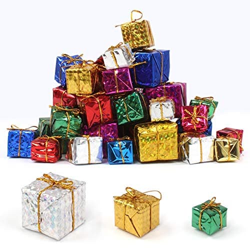 Dadabig 60 Pcs Mini Decoration De Sapin De Noël | Suspendu Ornements d'arbre De Noël en Mousse De Coffrets Cadeaux-Joli (3 Tailles 6 Couleurs)