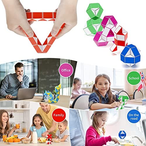 Serpent Magique 28 PièCes Serpent Magiques Magie Serpent Twist Magic Snakes Cube Snake Puzzle Cube Puzzle Mini Magic Snake Fete Anniversaire Enfant Jouet Twist Puzzle Toys Cadeau Anniversaire Enfant