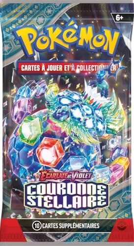 JCC Pokémon : Lot de boosters Écarlate et Violet – Couronne Stellaire (6 boosters)