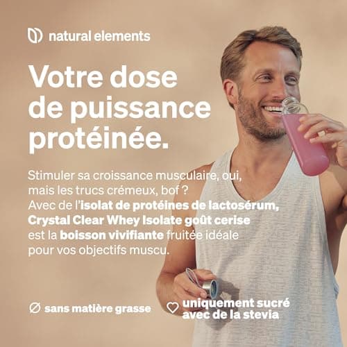 Crystal Clear Whey Isolate 900g – goût cerise – poudre de protéine – boisson protéinée rafraîchissante – produit et contrôlé en laboratoire en Allemagne