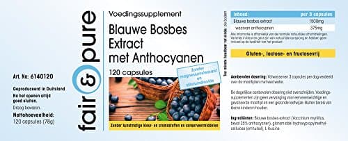 Fair & Pure® - Extrait de myrtille aux anthocyanines - avec 1500mg d'extrait de myrtille par dose journalière - 120 gélules véganes