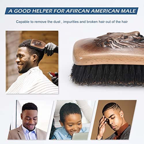 BESTOOL Brosse à cheveux 100% pure en poils de sanglier pour cheveux fins, fins et moyens, brosse à cheveux en poils de sanglier au design unique de qualité supérieure pour améliorer la texture