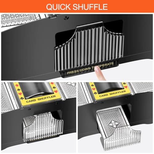 Gvolatee Melangeur de Carte Électronique, Mélangeur de Cartes à Jouer, Trieur de Carte, Card Shuffler 1-2 Ponts, Automatique d'Outil de Mélangeurs de Carte, pour UNO, Poker, Blackjack, Texas Hold'em