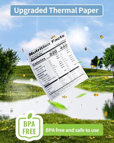 Phomemo Papier A4 Compatible avec l'imprimante Portable M08F/M831/M832/M833/M834, Papier Thermique Blanc A4, 8.27" x 11.69"(210mm x 297mm), 100 Feuilles/Boîte