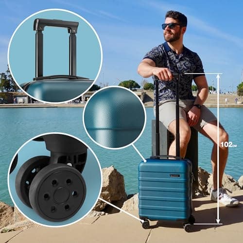 Cabin Max Anode 45x36x20 cm Valise à Main à Coque Rigide et légère 4 Roues, Cabine Valise Easyjet (30L 45 x 36 x 20 cm)