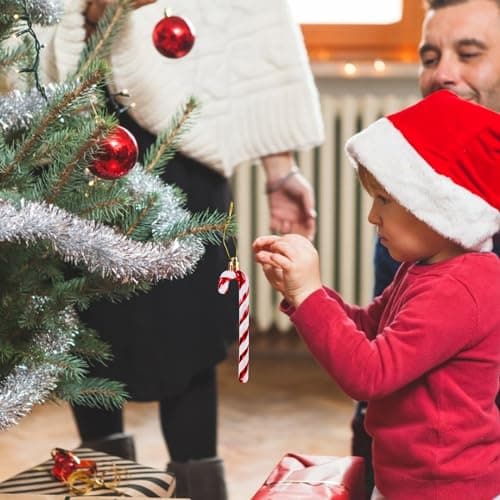 Coicok 12 Pièce Canne de Bonbons de Noël, Canne en Bonbon Glitter Décorations, Plastique de Noël Candy, Canne à Sucre d'arbre de Noël, Canne de Noël Cadeau Noël Arbre de noël Bonbons décoration