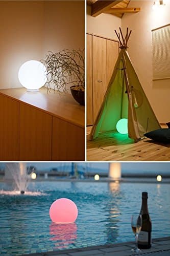 Mr.Go 6" LED Boule Lumière Sphère Lampe, RGB Orbe Lampe Couleur Changeante Lumière D'ambiance avec Télécommande, 16 Couleurs, Luminosité Variable & Batterie Rechargeable