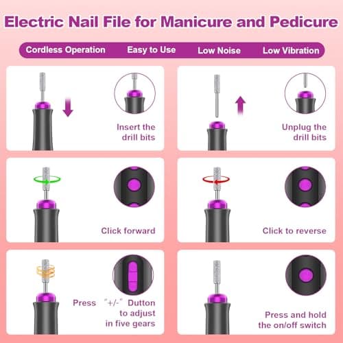 ponceuse ongles professionnelle 35 000 tr/min, lime electrique ongle rechange polissage ongles électrique, outil de polissage de machine de manucure pédicure, nail drill