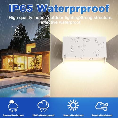 FUPE 25W LED Applique Murale Exterieur Intérieure Applique Extérieure IP65 Imperméable Moderne Aluminium Appliques Murale Extérieure Lampe Lumière Angle Réglable, Blanc 3000k Blanc Chaud