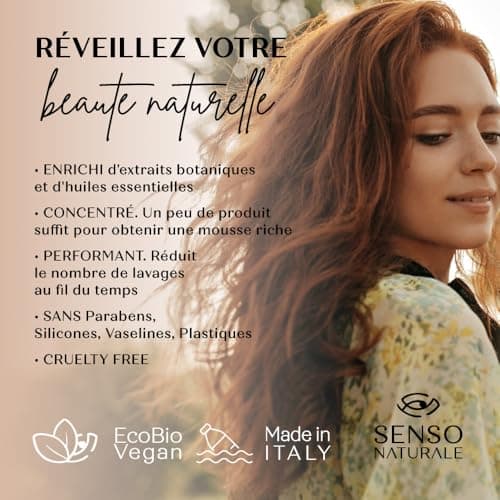 Senso Naturale Shampoing Solide Illuminant Éclaircissant Écologique pour Cheveux Ternes avec Camomille, Curcuma et Citron, Éclaircit de Reflets Dorés 100% Naturel et Vegan, ph 4.5-5.5