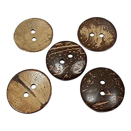 30 boutons de noix de coco en forme de cercle, mesure 38 mm, boutons en bois, boutons pour l'artisanat, boutons pour la couture, boutons pour décorer, 30 u. (Coco4, 38mm)