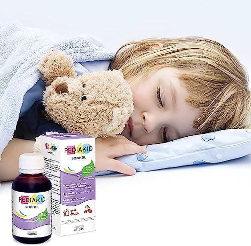 Pediakid Complément Alimentaire Naturel Sommeil - Formule Exclusive au Sirop d'Agave Améliore Qualité du Sommeil - Favorise l'Endormissement - Arôme Cerise - Flacon de, 250 ml