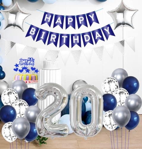 Décoration 15 ans garcon anniversaire ballon argent bleu décoration gâteau anniversaire 15 ans garcon fille ballon argent, 15 ans anniversaire garcon ballon décoration gâteau 15 ans anniversaire