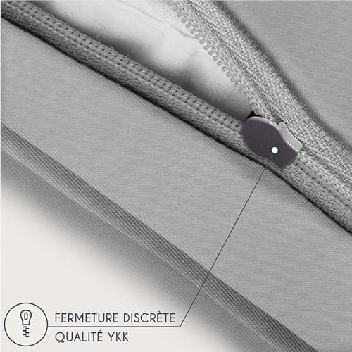 Dreamzie Taie Oreiller 50x70 Coton Renforcé (Set de 2) - Gris Clair - Tissage serré de 57 Fils/cm2 - Taie Oreiller 50 x 70 cm- Certifié Oeko Tex