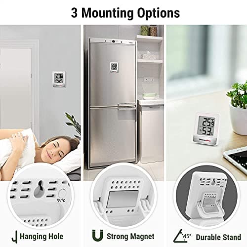 ThermoPro TP49-3 Petit Hygromètre Numérique Thermomètre Intérieur Thermomètre D'ambiance Moniteur de Température et Humidimètre pour Le Confort du Bureau à Domicile Thermomètre de Reptile, 3 Pièces