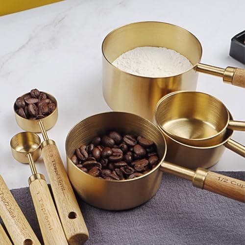 JSGHGDF Lot de 8 tasses à mesurer en acier inoxydable pour la cuisine, medium, M