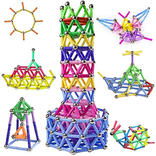 Jvchengxi 320 Pièces Bâtons Magnétiques, Jouets de Construction éducatifs Cadeau Ensemble 3D Jouet de Puzzle des Adultes et des Enfants (Plus de 6 Ans)