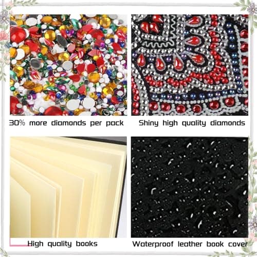 DCIDBEI Diamond Painting lot de 2 Carnet A5 Hibou Blanc Peinture Diamant Carnet de Note Chouette Paon A5 Diamant Painting Carnet de Croquis Filles Journal Intime Femme Adulte 50 Feuilles
